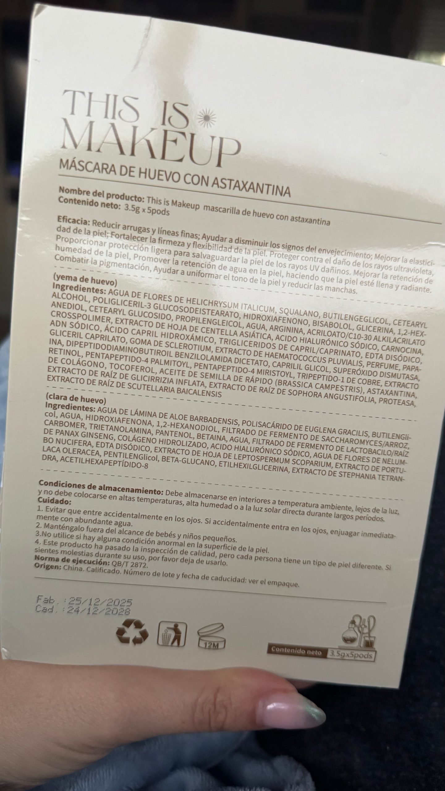 MASCARILLA DE HUEVO CON ASTAXANTINA 5 MASCARILLA DE HUEVO CON ASTAXANTINA 5